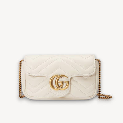 Microbolso GG Marmont Blanco 16 cm