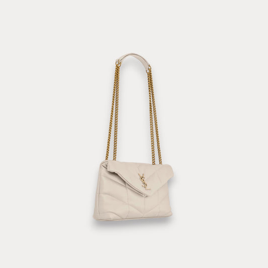 Bolso Puffer Blanco 23 cm