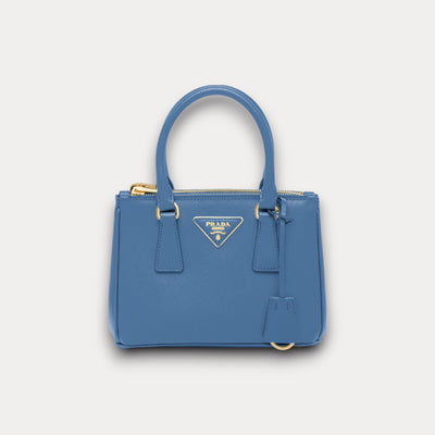 Minibolso Galleria Saffiano Azul 20 cm