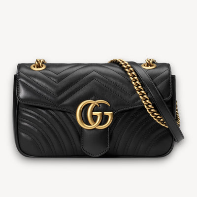Bolso De Hombro GG Marmont Negro 26 cm