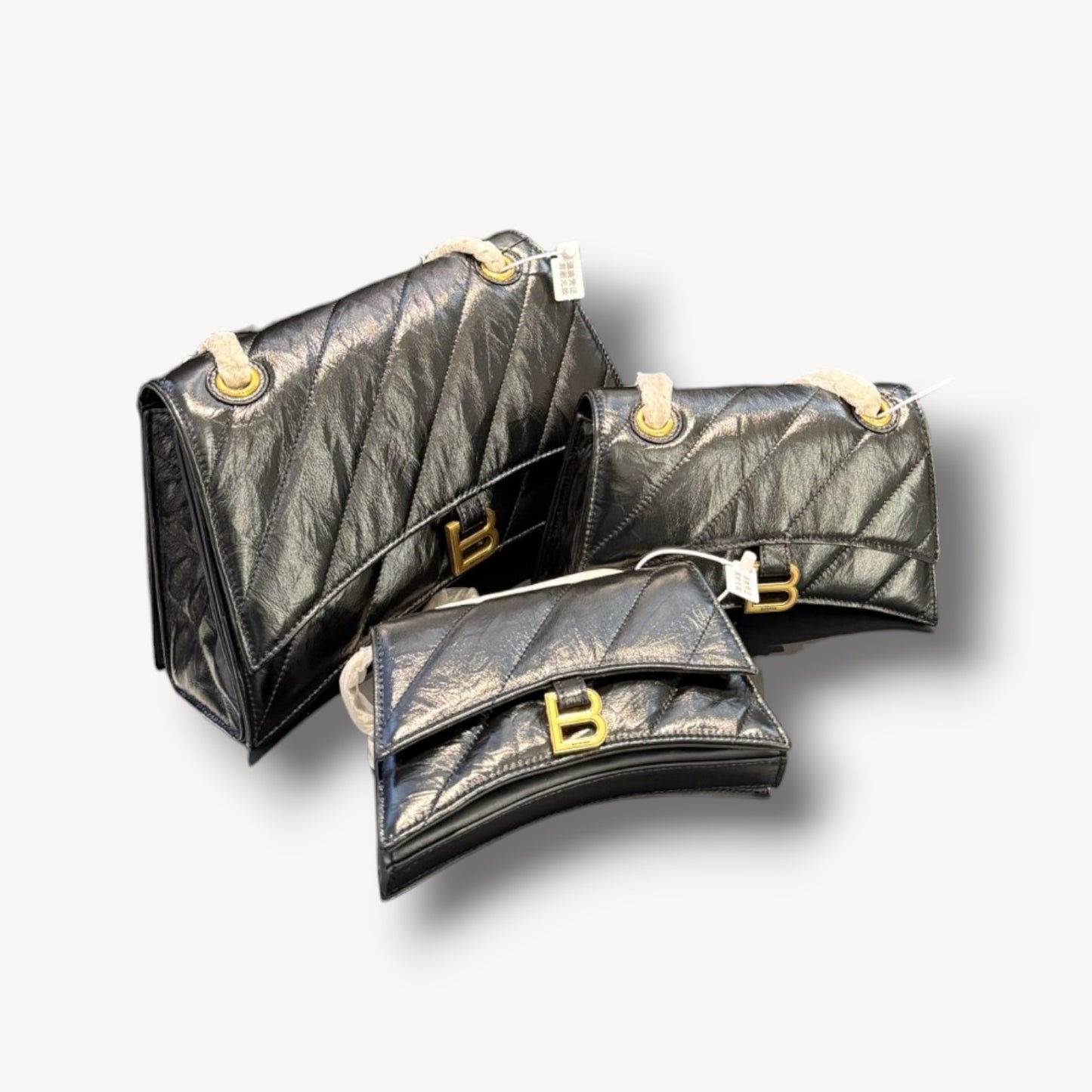 Bolso Crush Acolchado Negro/Dorado