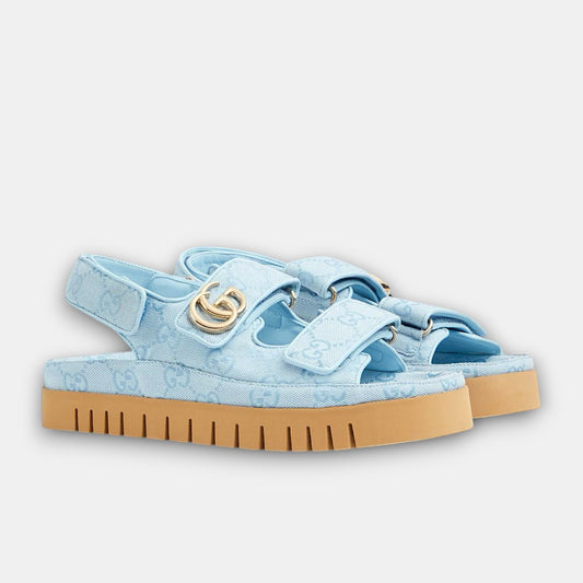 Sandalia de piel con Doble G