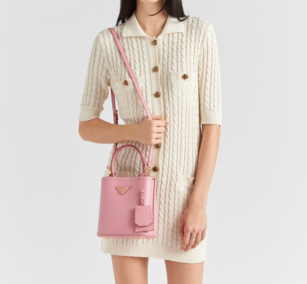 Bolso Saffiano Panier Rosa 17 cm