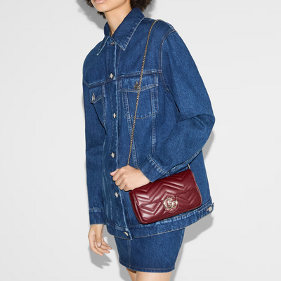 Mini Bolso GG Marmont Rojo 21 cm