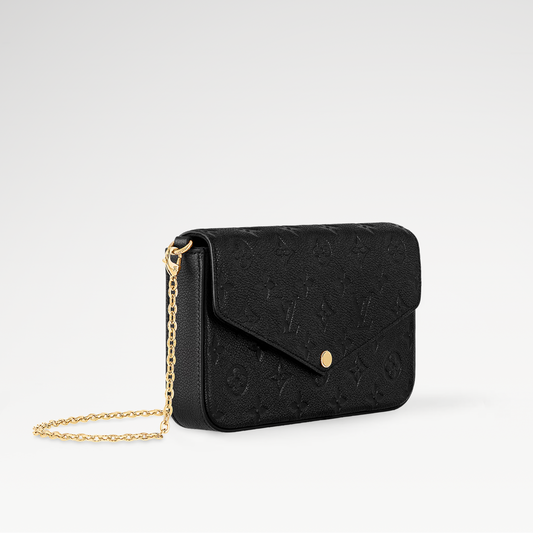 Cartera de mano con cadena Félicie Negro