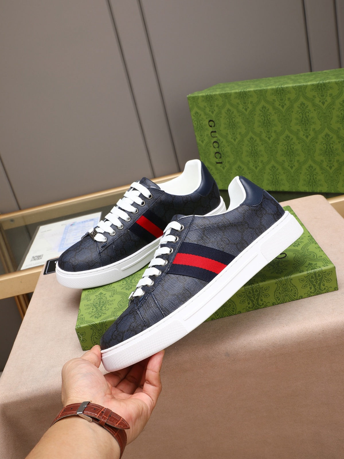 Zapatilla Gucci Ace Con Tribanda
