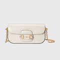 Bolso pequeño de hombro Horsebit 1955 Blanco