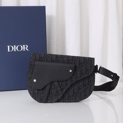 Bolso Pochette Saddle Dior Oblique en jacquardnegro