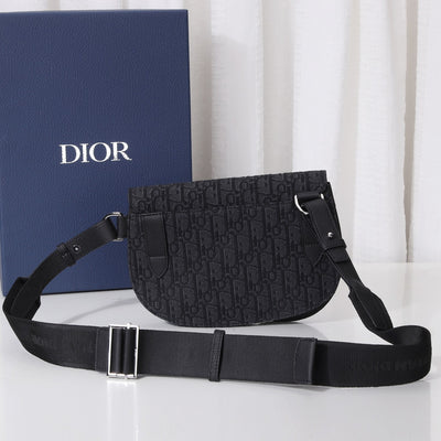 Bolso Pochette Saddle Dior Oblique en jacquardnegro