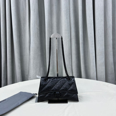 Bolso Pequeño con Cadena Crush Acolchado de piel negra