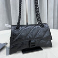 Bolso Pequeño con Cadena Crush Acolchado de piel negra