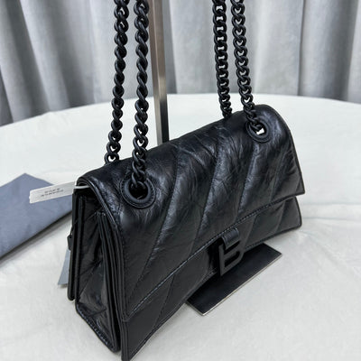 Bolso Pequeño con Cadena Crush Acolchado de piel negra