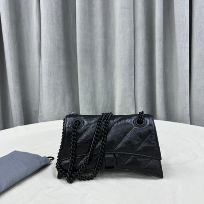 Bolso Pequeño con Cadena Crush Acolchado de piel negra