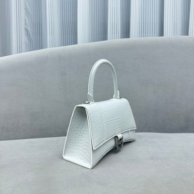 Bolso De Mano Hourglass XS de piel brillante Blanco