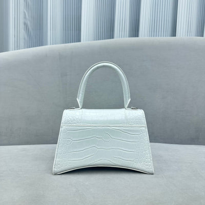Bolso De Mano Hourglass XS de piel brillante Blanco