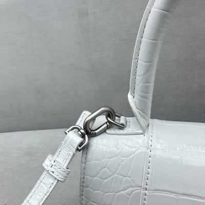 Bolso De Mano Hourglass XS de piel brillante Blanco