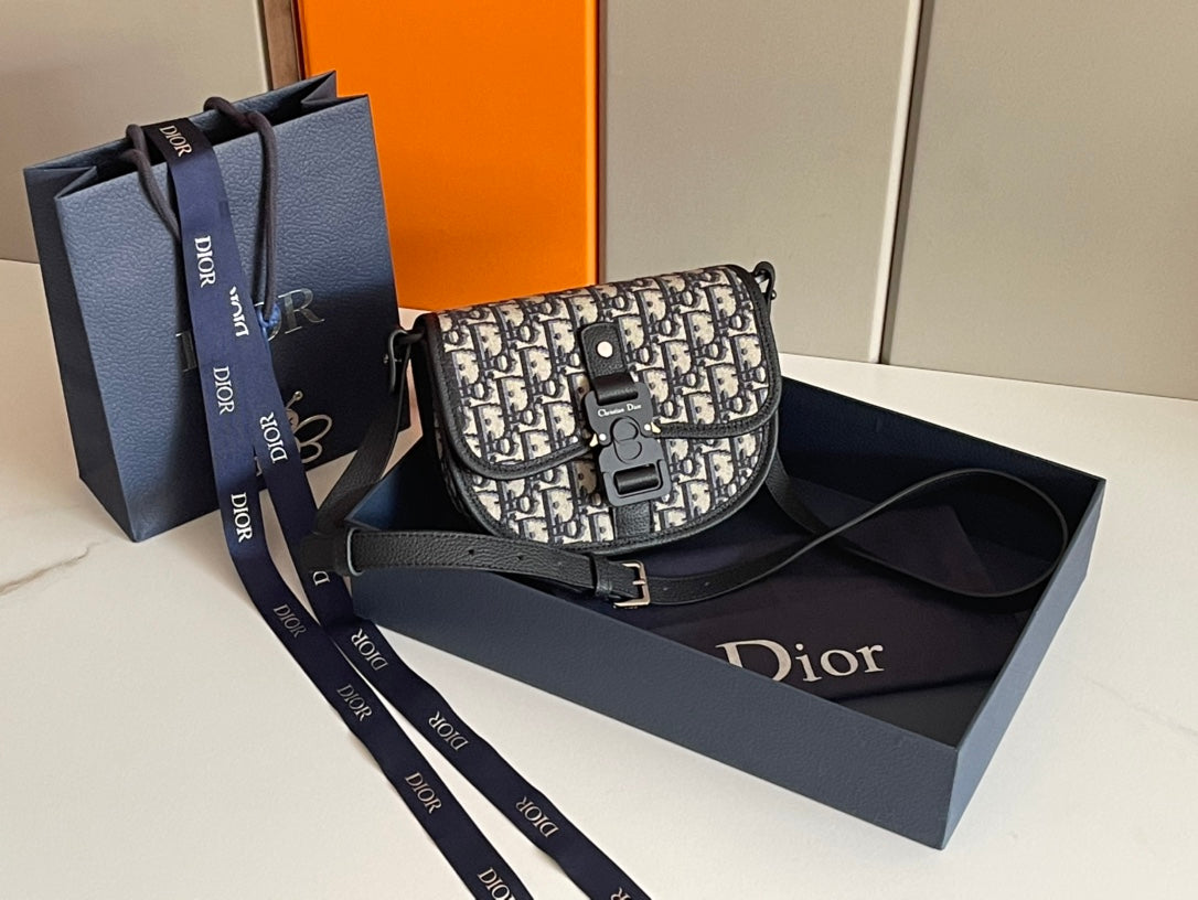 Bolso Messenger Gallop en jacquard beige y negro