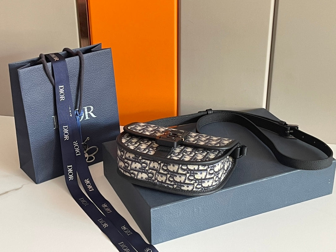 Bolso Messenger Gallop en jacquard beige y negro