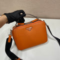 Bolso Prada Brique de piel Saffiano Papaya