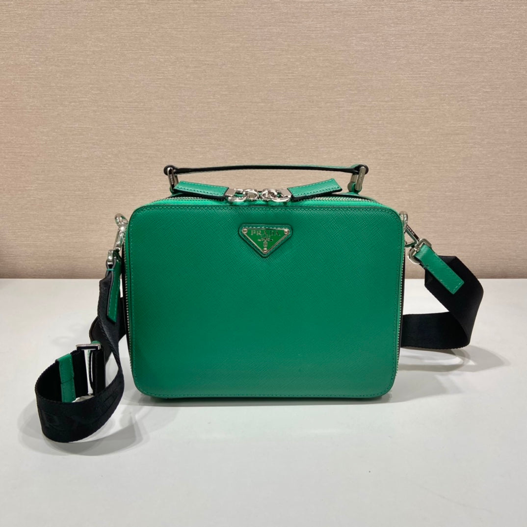 Bolso Prada Brique de piel Saffiano Verde