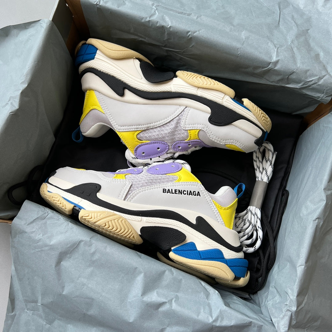 Zapatillas Balenciaga Triple S Blancas/Lilas/Amarillas