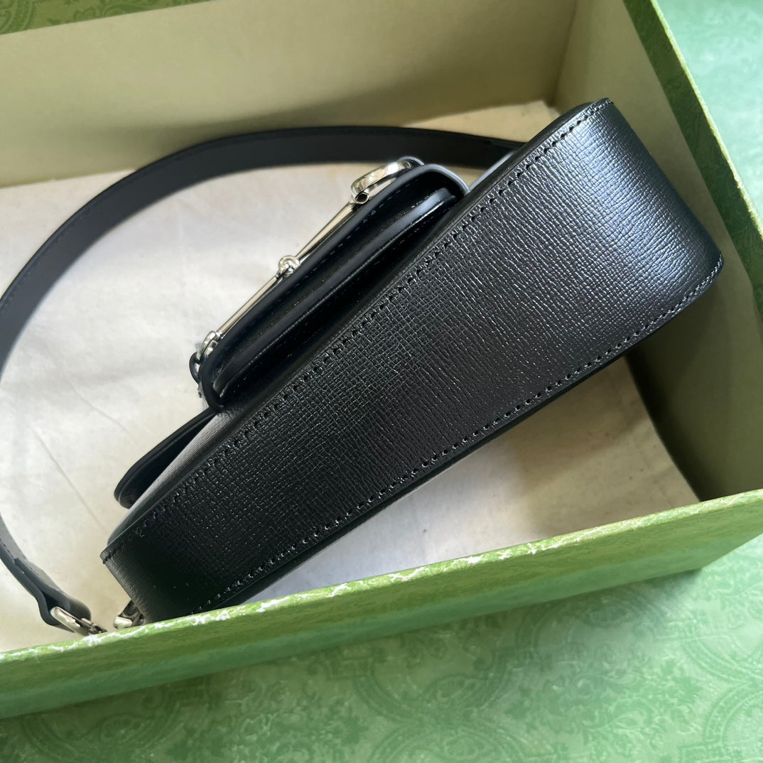 Bolso mini de hombro Horsebit 1955 negro