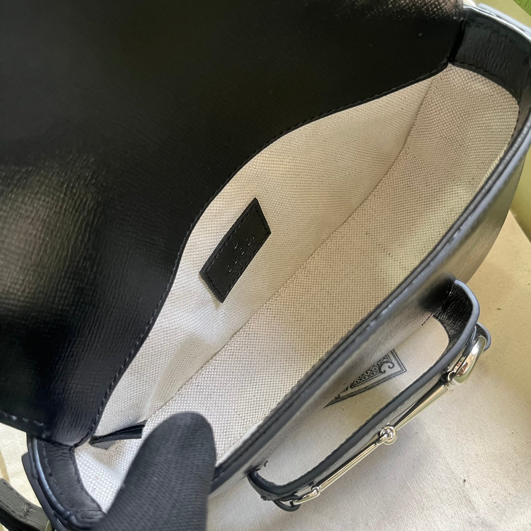 Bolso mini de hombro Horsebit 1955 negro