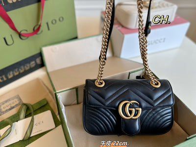 Mini Bolso GG Marmont Negro 22 cm