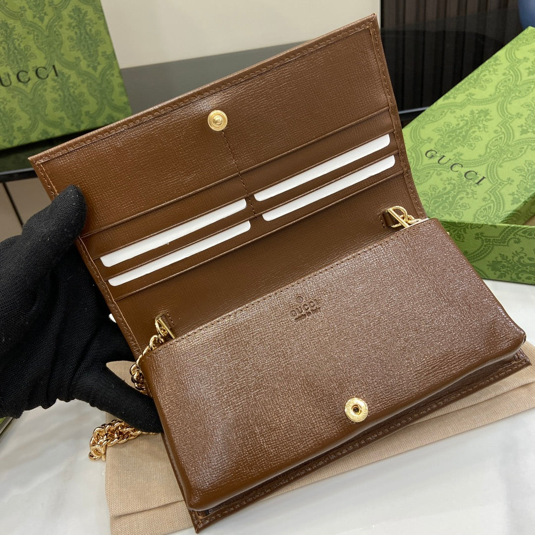 Cartera Marrón Horsebit 1955 con cadena