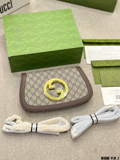 Bolso de hombro GG Blondie pequeño Marrón