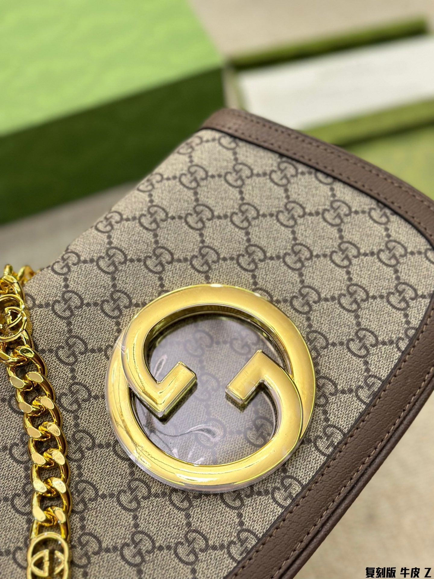 Bolso de hombro GG Blondie pequeño Marrón