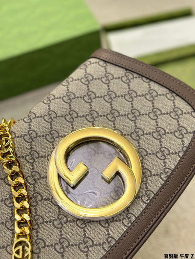 Bolso de hombro GG Blondie pequeño Marrón