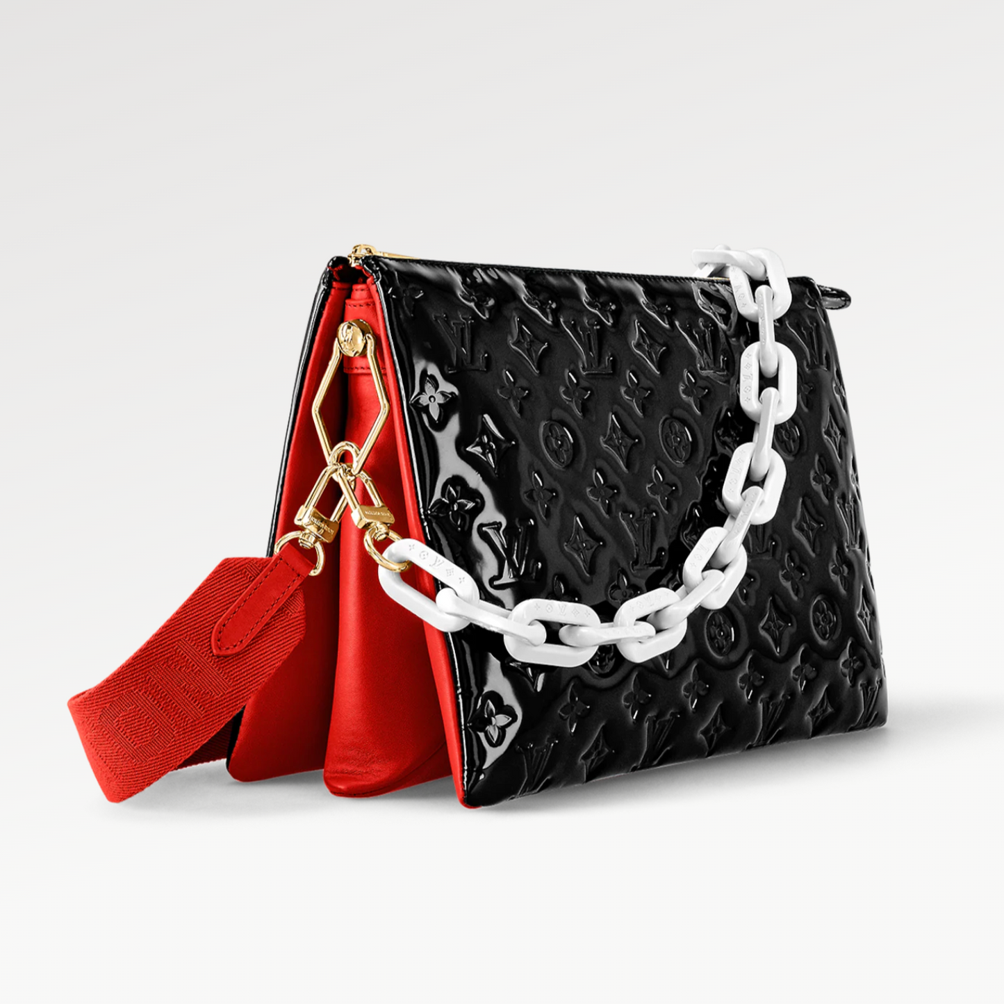 Bolso Coussin MM Negro/Rojo