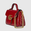 Minibolso GG Marmont con asa de cocodrilo Rojo