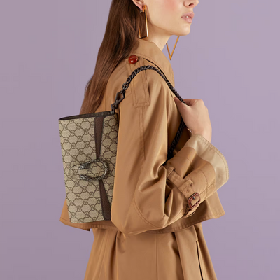 Bolso de hombro Dionysus pequeño Marrón 25 cm