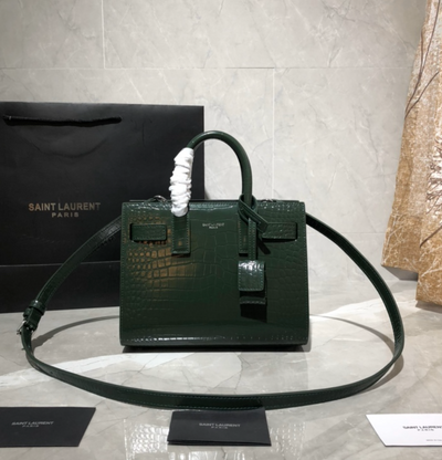 Bolso Nano Sac Jour Cocodrilo Verde Oscuro