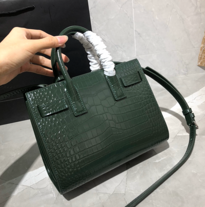 Bolso Nano Sac Jour Cocodrilo Verde Oscuro