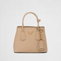 Minibolso Prada Double de piel Saffiano Beige