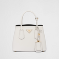 Minibolso Prada Double de piel Saffiano Blanco