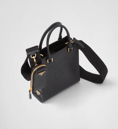 Bolso de mano pequeño en piel Saffiano Negro