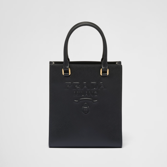 Bolso de mano pequeño en piel Saffiano Negro