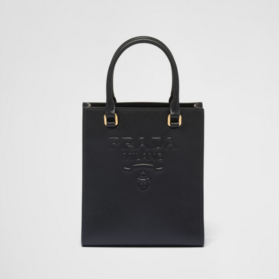 Bolso de mano pequeño en piel Saffiano Negro