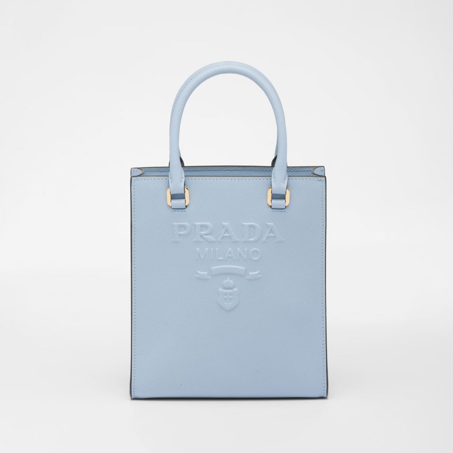 Bolso de mano pequeño en piel Saffiano Azul
