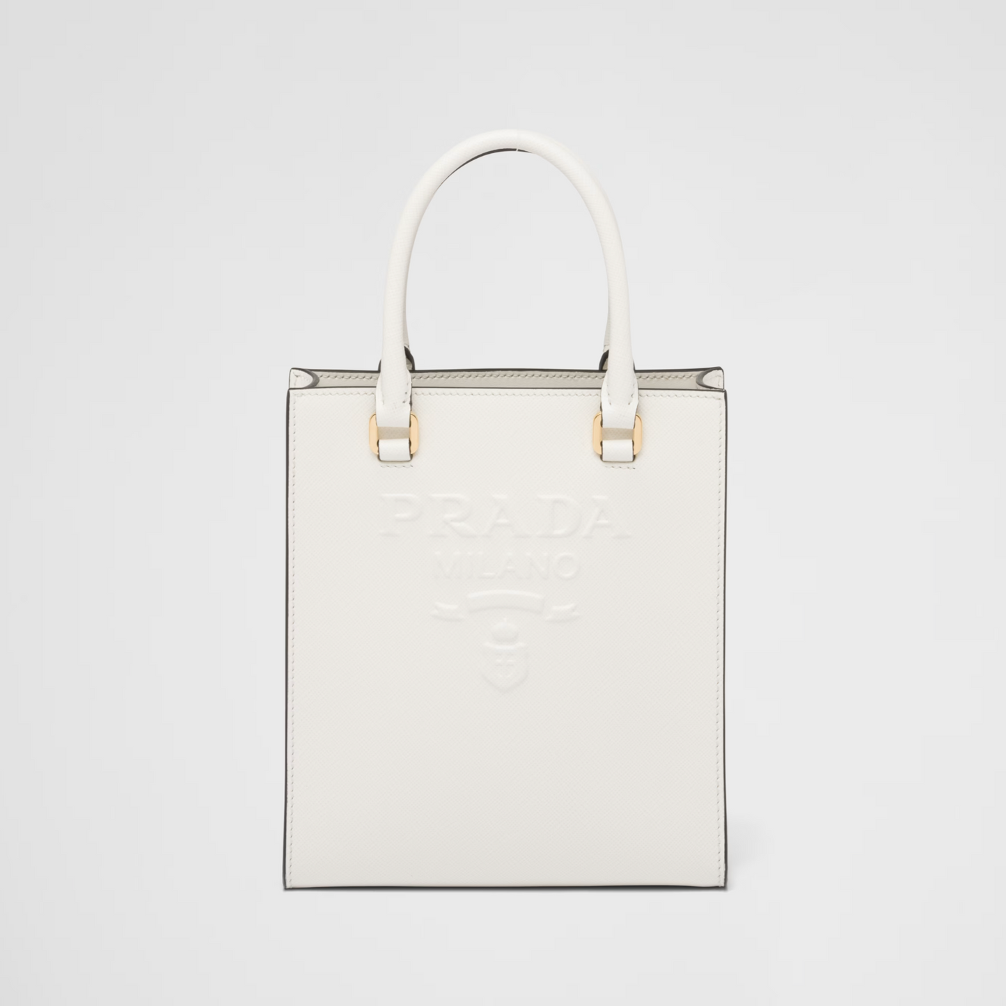 Bolso de mano pequeño en piel Saffiano Blanco