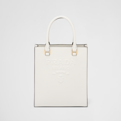 Bolso de mano pequeño en piel Saffiano Blanco