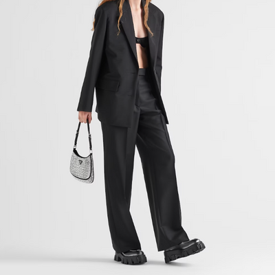 Bolso de satén Prada Cleo con cristales Metal