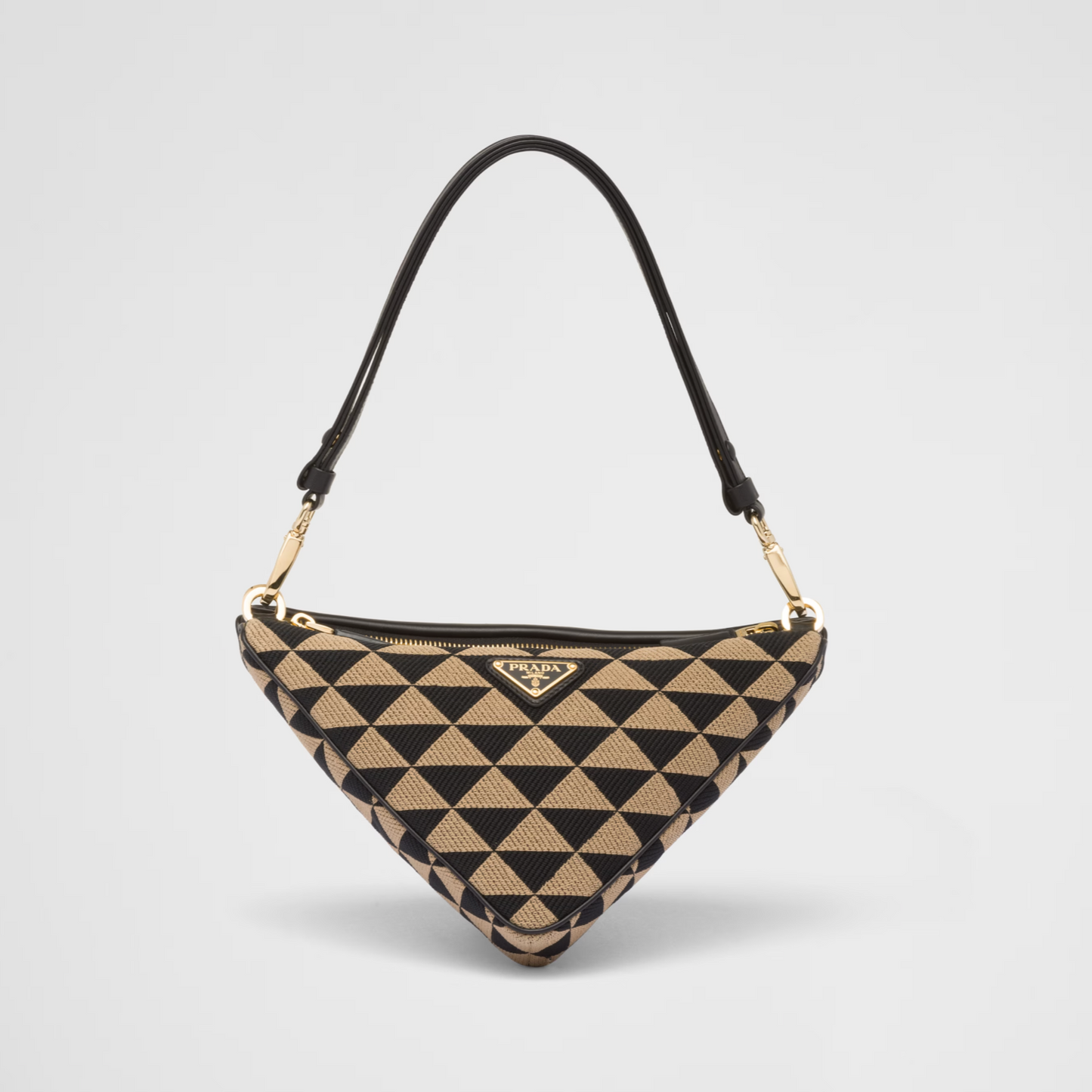 Bolso Prada Symbole de piel y tela Beige/Negro