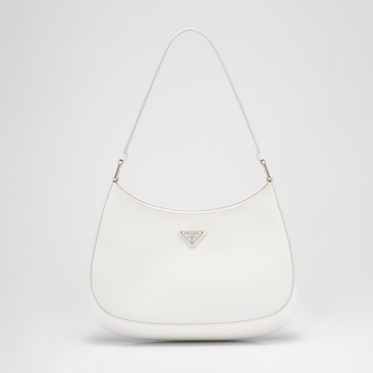 Bandolera de piel cepillada Prada Cleo Blanco