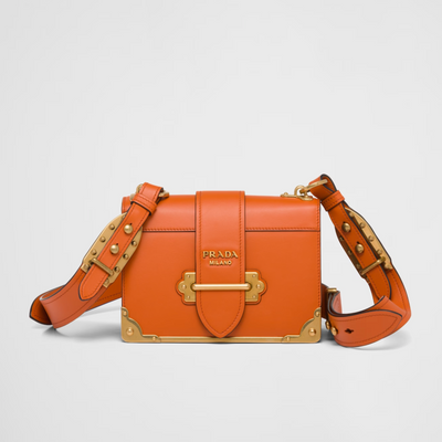 Bolso Prada Cahier de piel Naranja