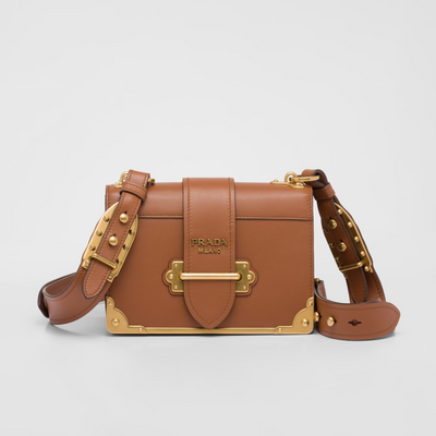 Bolso Prada Cahier de piel Marrón